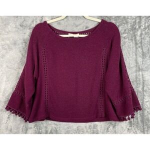 Anthropologie Saturday Sunday Sweater Womens Medium Purple Bohemian Cropped